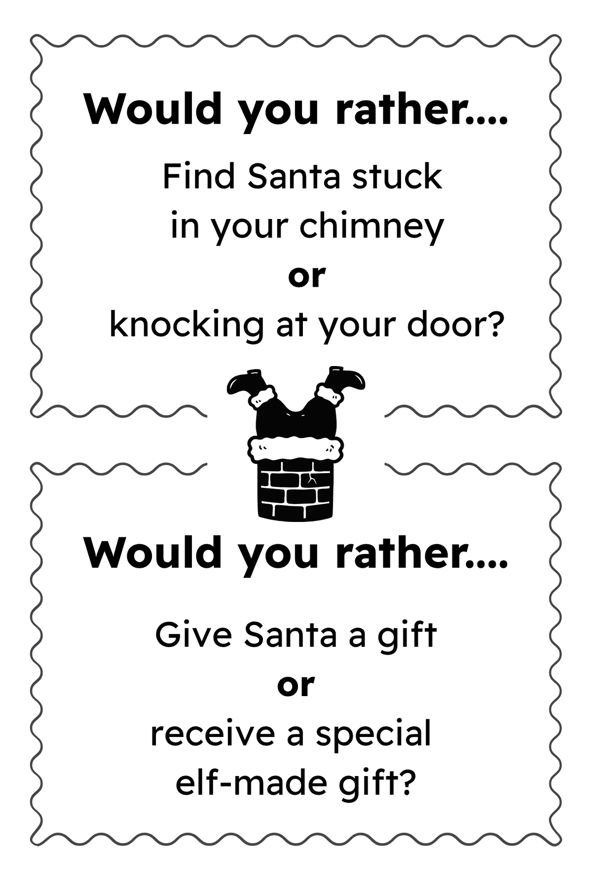 Sample question page from Would You Rather? Christmas Edition