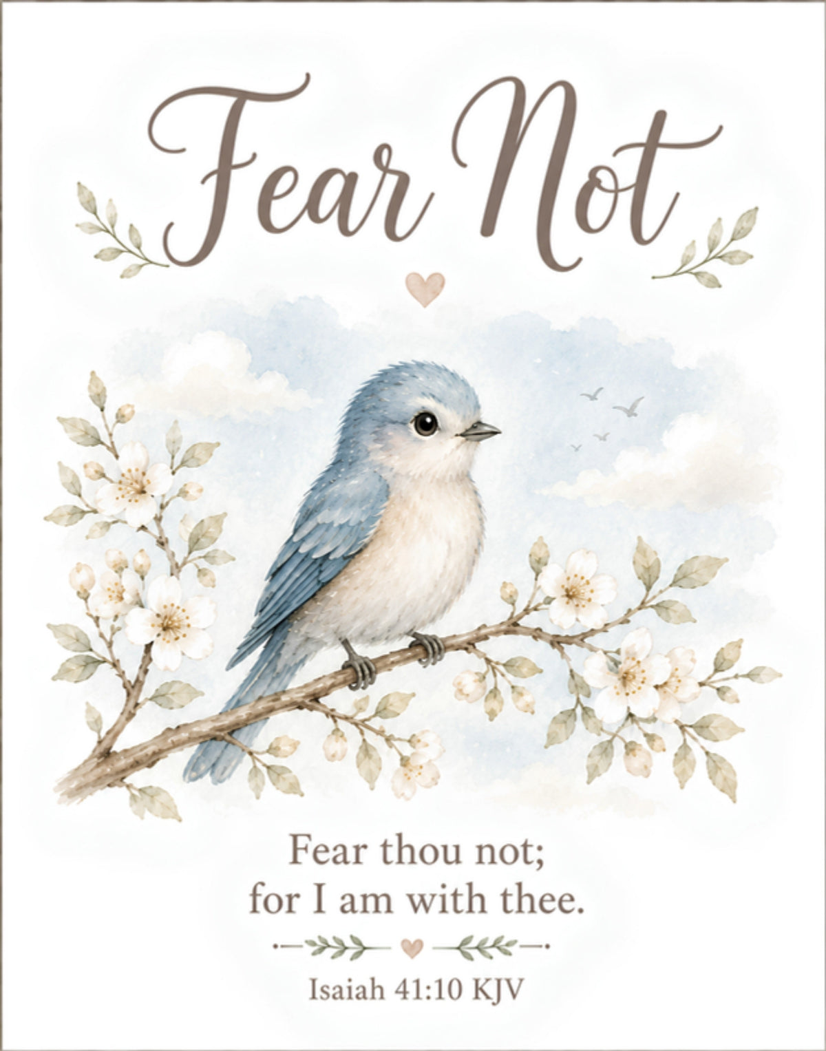 Fear Not wall art design: Fear thou not; for I am with thee. Isaiah 41:10 KJV