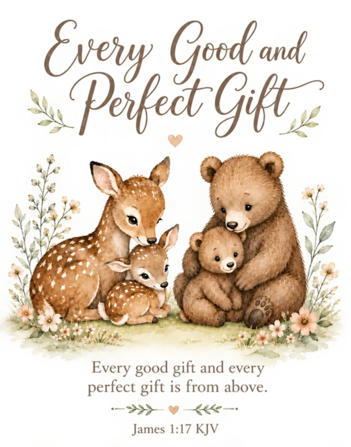 Every Good and Perfect Gift wall art design: Every good gift and every perfect gift is from above. James 1:17 KJV