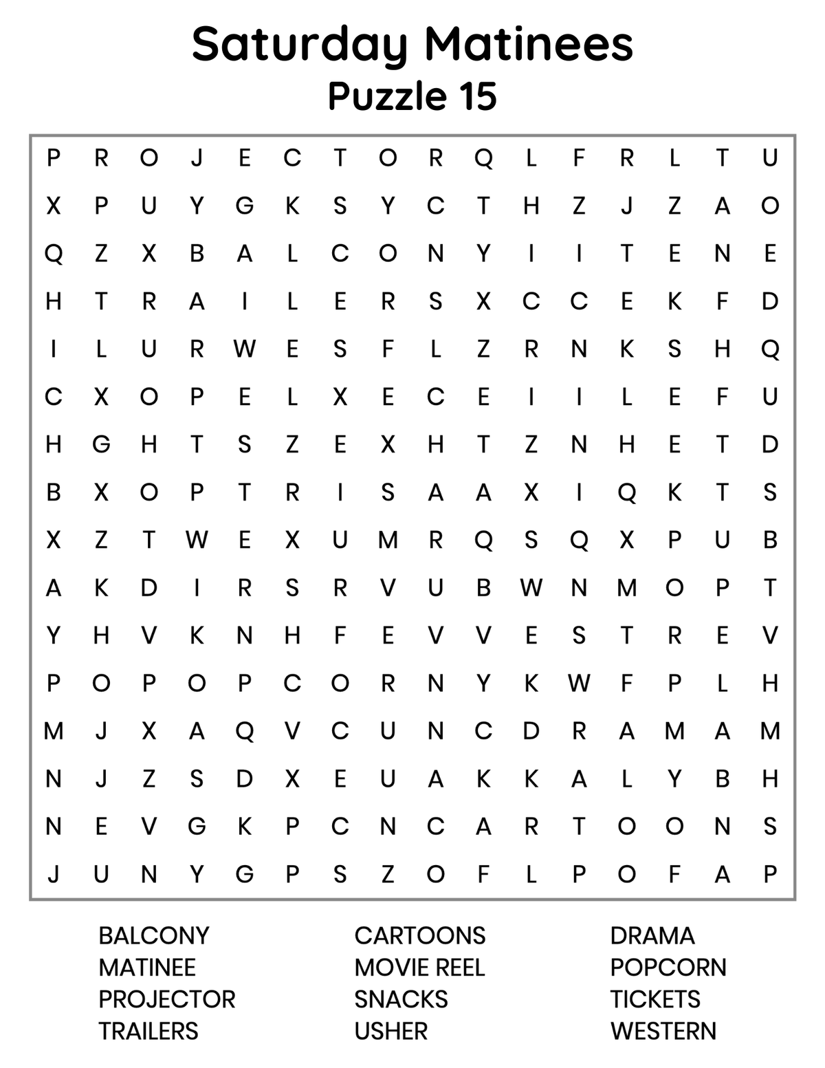 Sample large-print word search puzzle page from the Easy Jumbo Word Search for Seniors