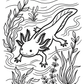 Amazing Axolotls coloring page of an axolotl in the moonlight