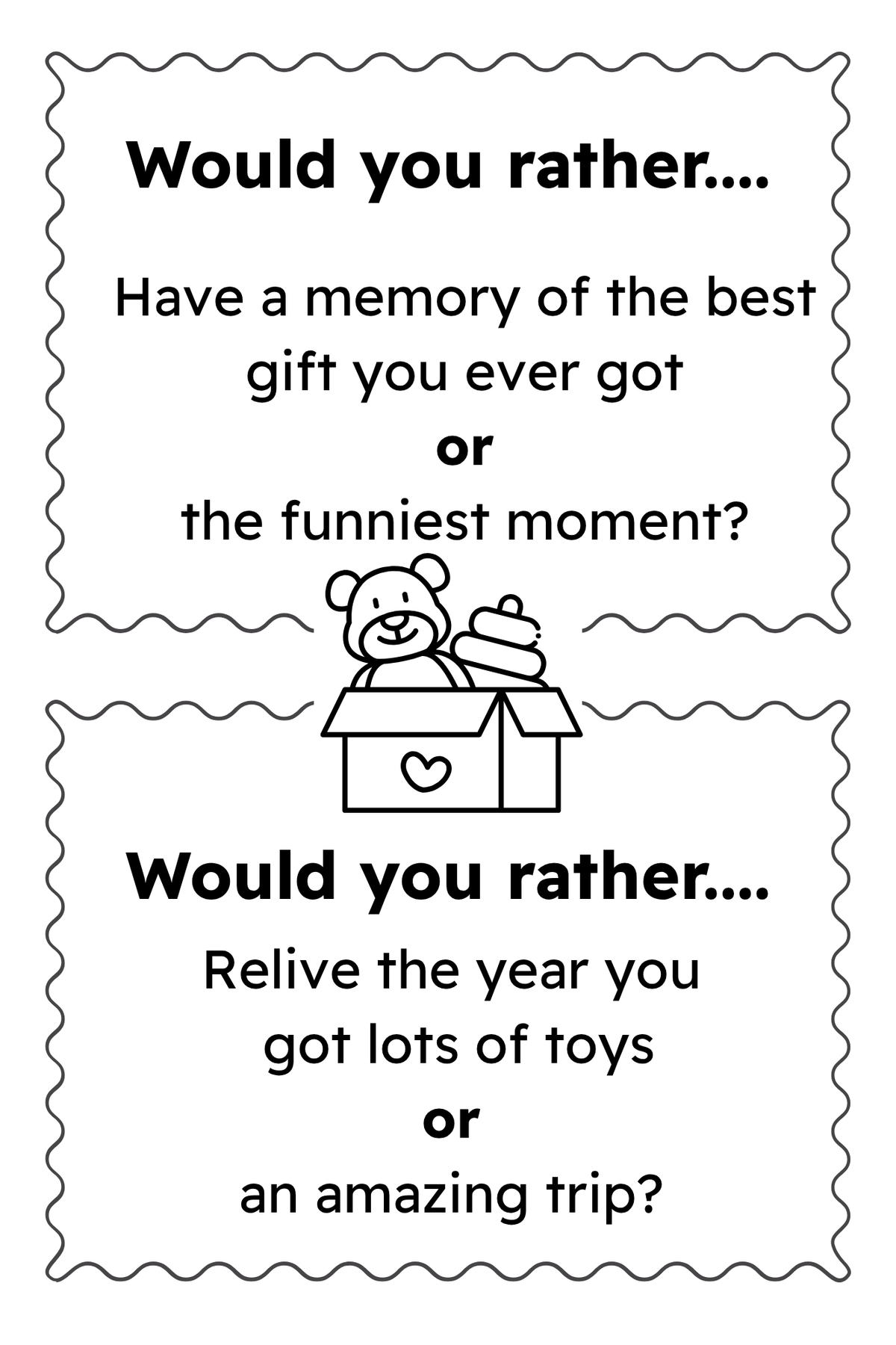 Sample question page from Would You Rather? Christmas Edition