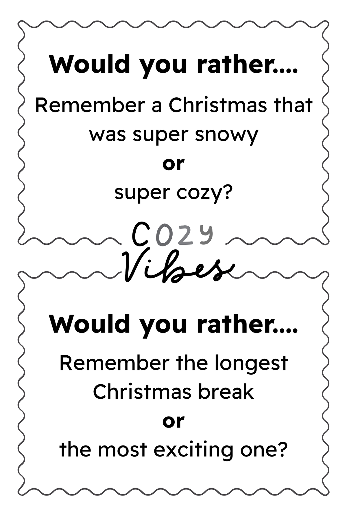 Sample question page from Would You Rather? Christmas Edition