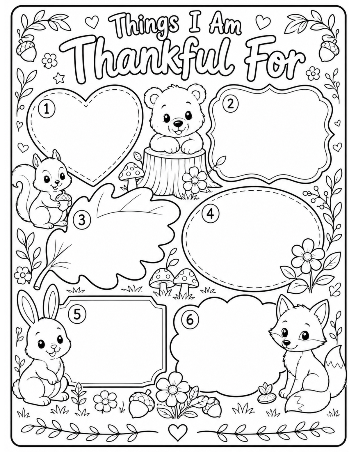 Sample coloring page from the Wonderfully Made Christian Woodland Coloring Book