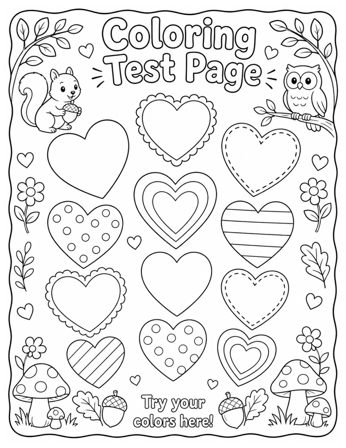 Sample coloring page from the Wonderfully Made Christian Woodland Coloring Book
