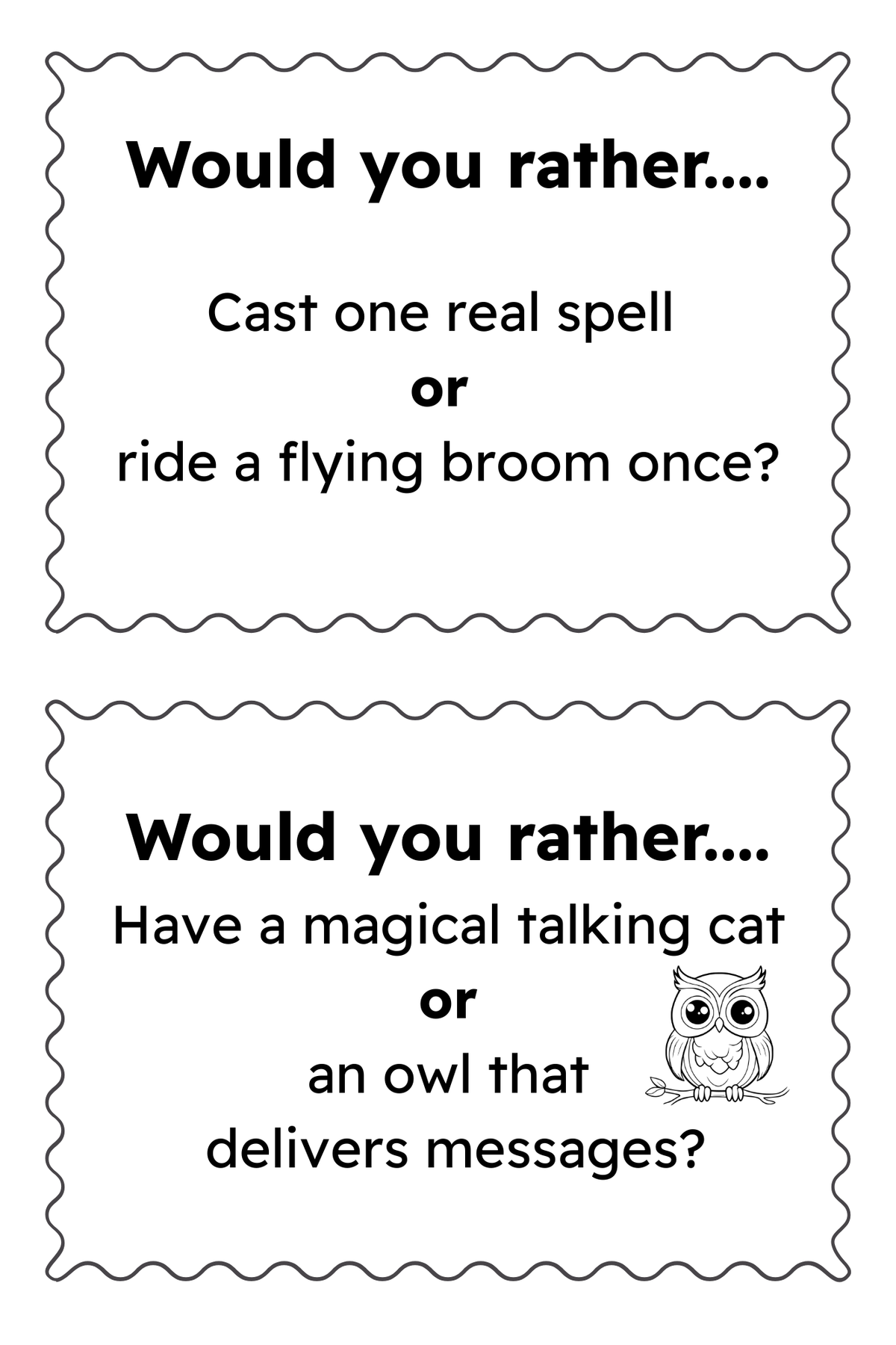 Sample question page from Would You Rather? Halloween Edition