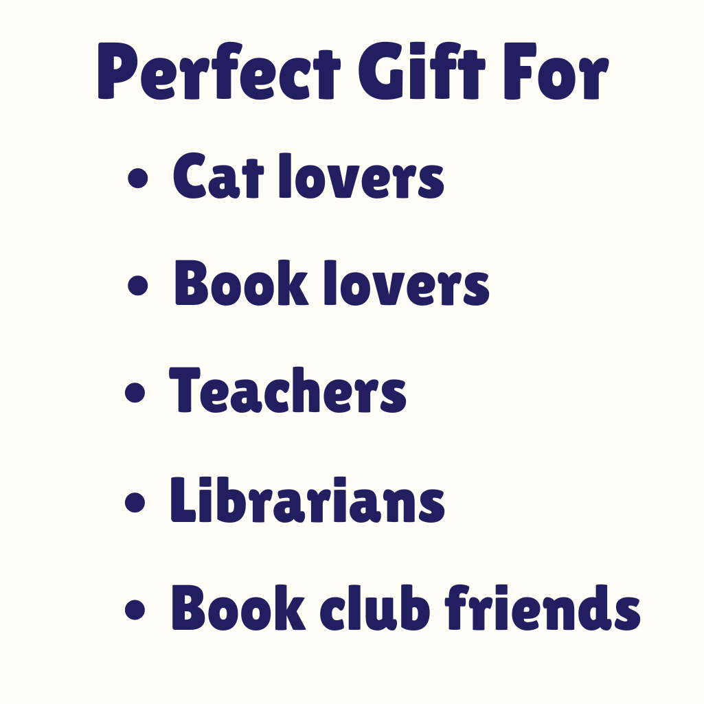 JOY = CATS + BOOKS Tote Bag, Library Tote Bag for Book Lovers, Cat Lover Gift, Reader Gift