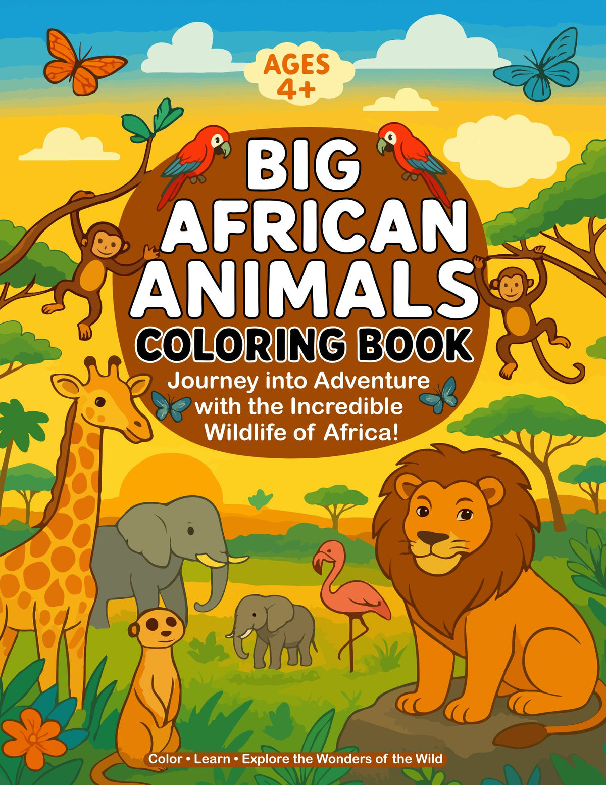 Big African Animals Coloring Book for Kids