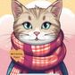 Cats Wearing Scarves Coloring Book for Adults and Teens
