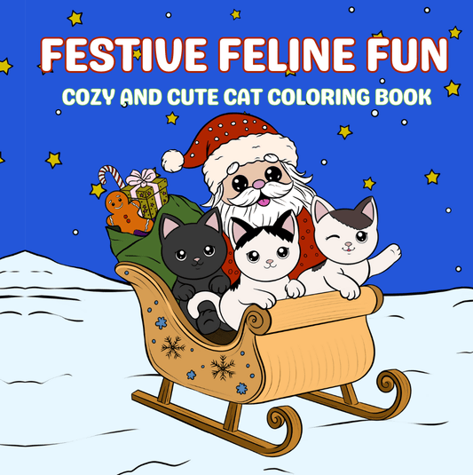 Christmas Festive Feline Fun Cat Coloring Book