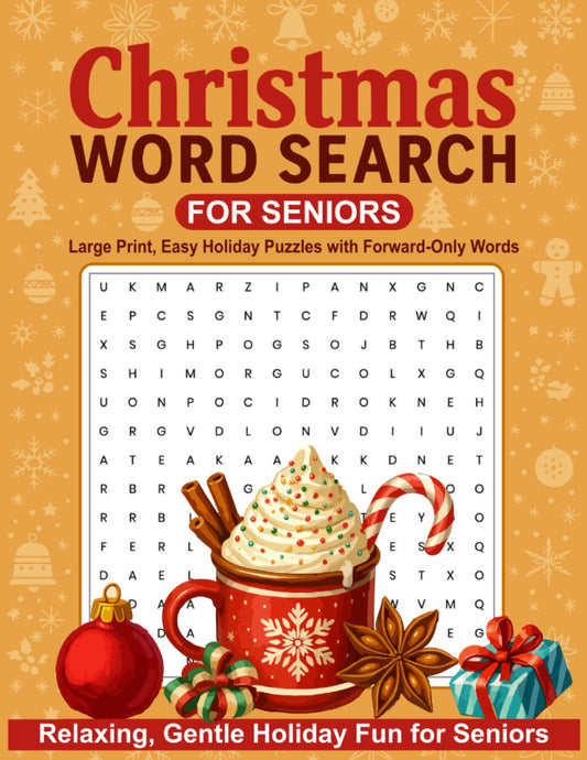 Front cover of the Christmas Word Search for Seniors