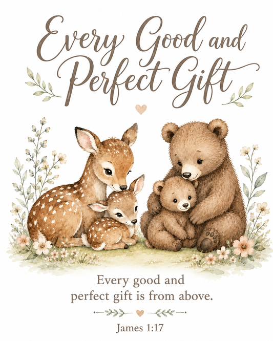 Every Good and Perfect Gift Christian Nursery Wall Art | James 1:17