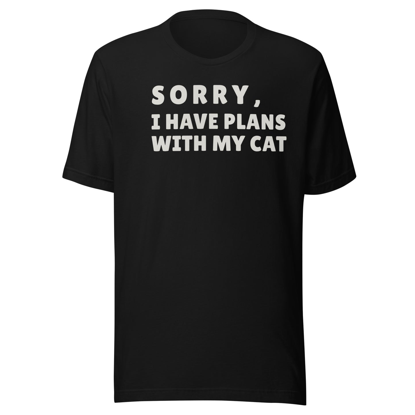 Funny Cat Lover T-Shirt -Sorry I Have Plans With My Cat Shirt | Cat Mom Shirt | Introvert Cat Lover Gift