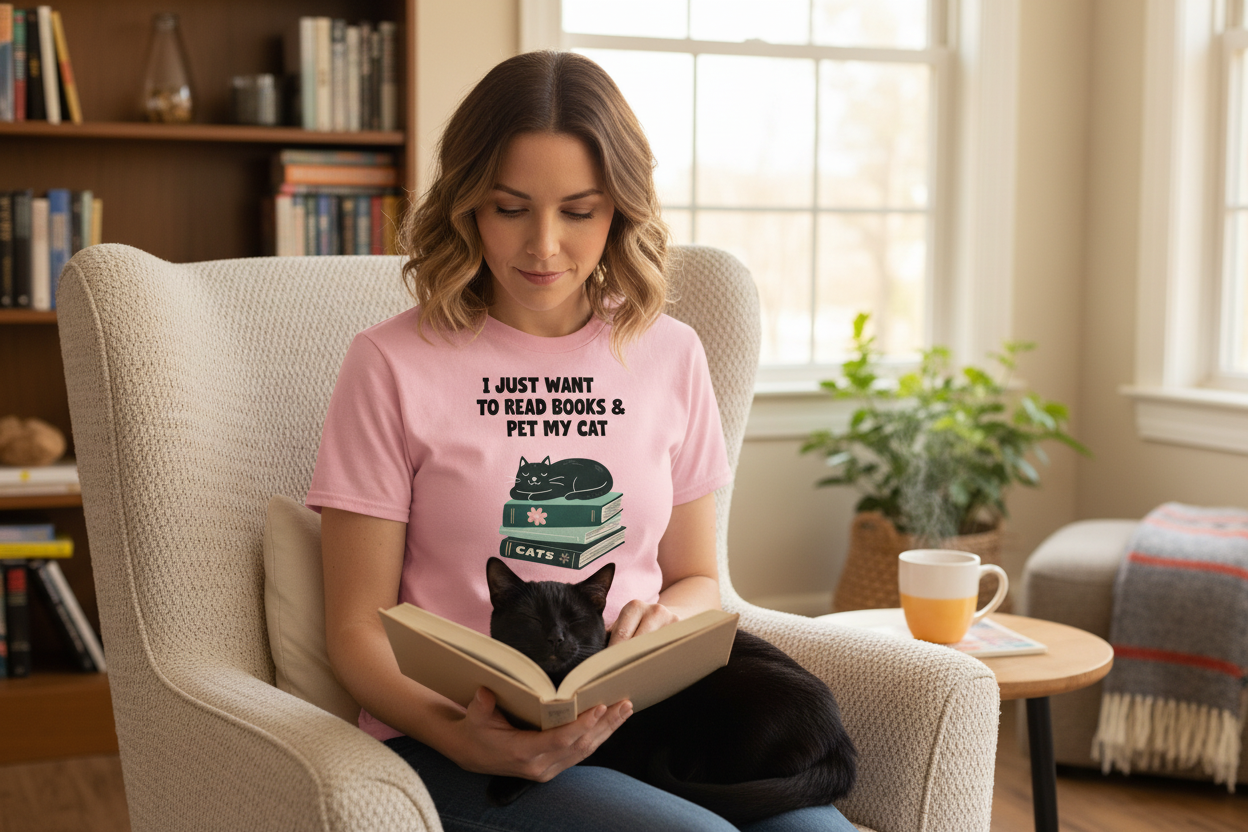 I Just Want To Read Books Classic 100% Cotton Tee
