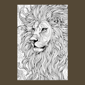 male african lion portrait coloring page