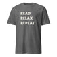 READ. RELAX. REPEAT. Shirt- Minimalist Book Lover Tee for Readers & Teachers