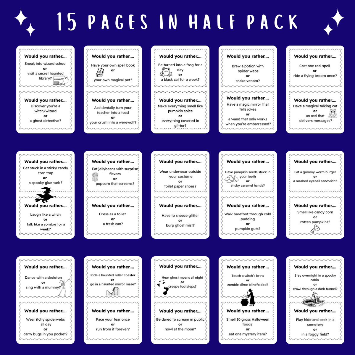 Would You Rather? Halloween Edition Printable Pages