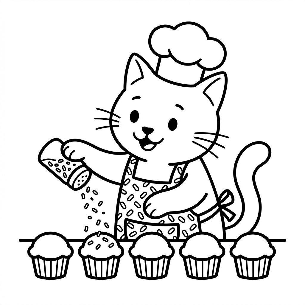 Sprinkle & Paws Bakery Cats Coloring Book