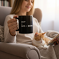 Book Lover Mug -JOY= CATS + BOOKS,   Cat Lover Gift, Cozy Reader Coffee Mug