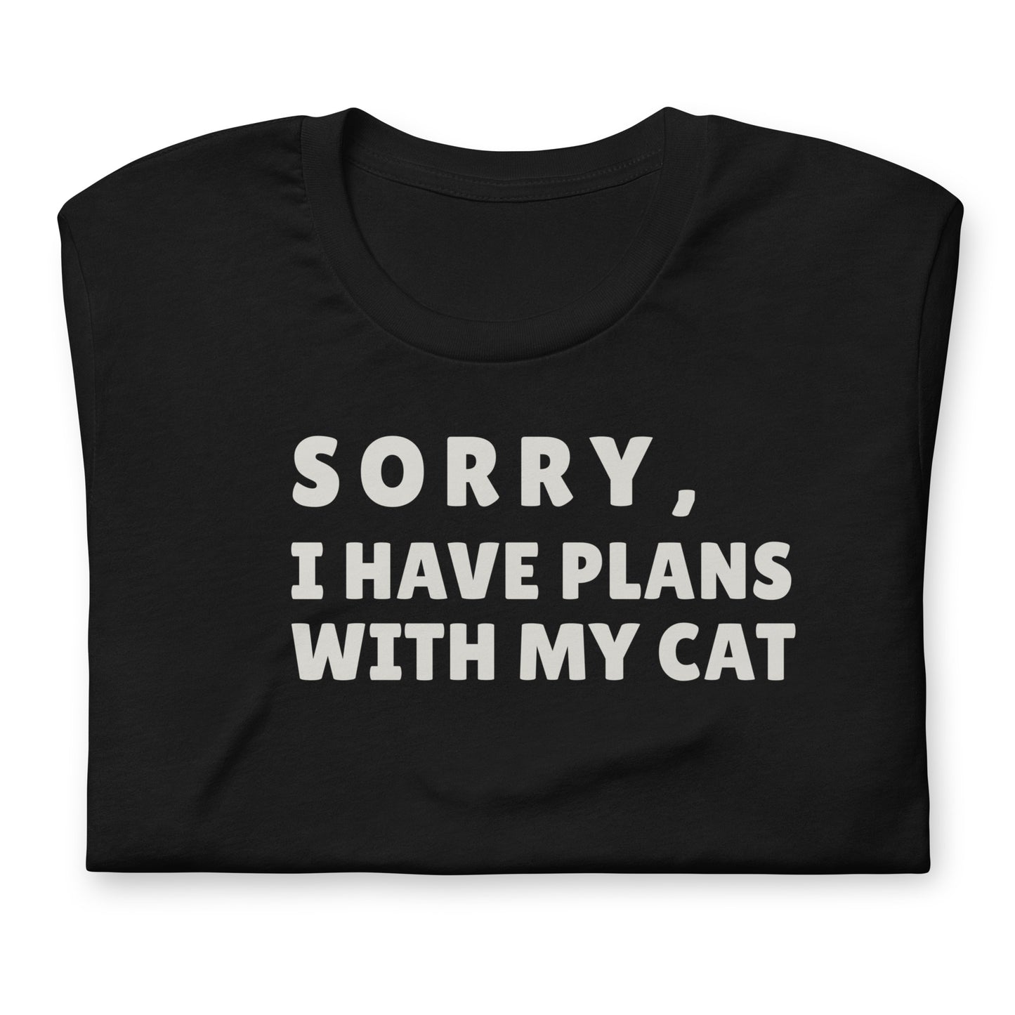 Funny Cat Lover T-Shirt -Sorry I Have Plans With My Cat Shirt | Cat Mom Shirt | Introvert Cat Lover Gift