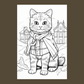 Cats Wearing Scarves Coloring Book for Adults and Teens