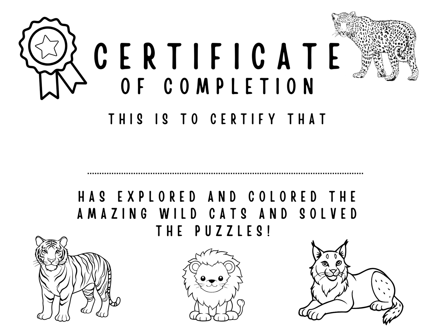 certificate of completion page for kids educational coloring book achievement reward.