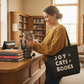 JOY = CATS + BOOKS Tote Bag, Library Tote Bag for Book Lovers, Cat Lover Gift, Reader Gift