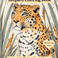 Leopard Coloring Book cover with a leopard illustration and text about coloring pages.