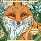 Red Fox Coloring Book for Kids and Adults