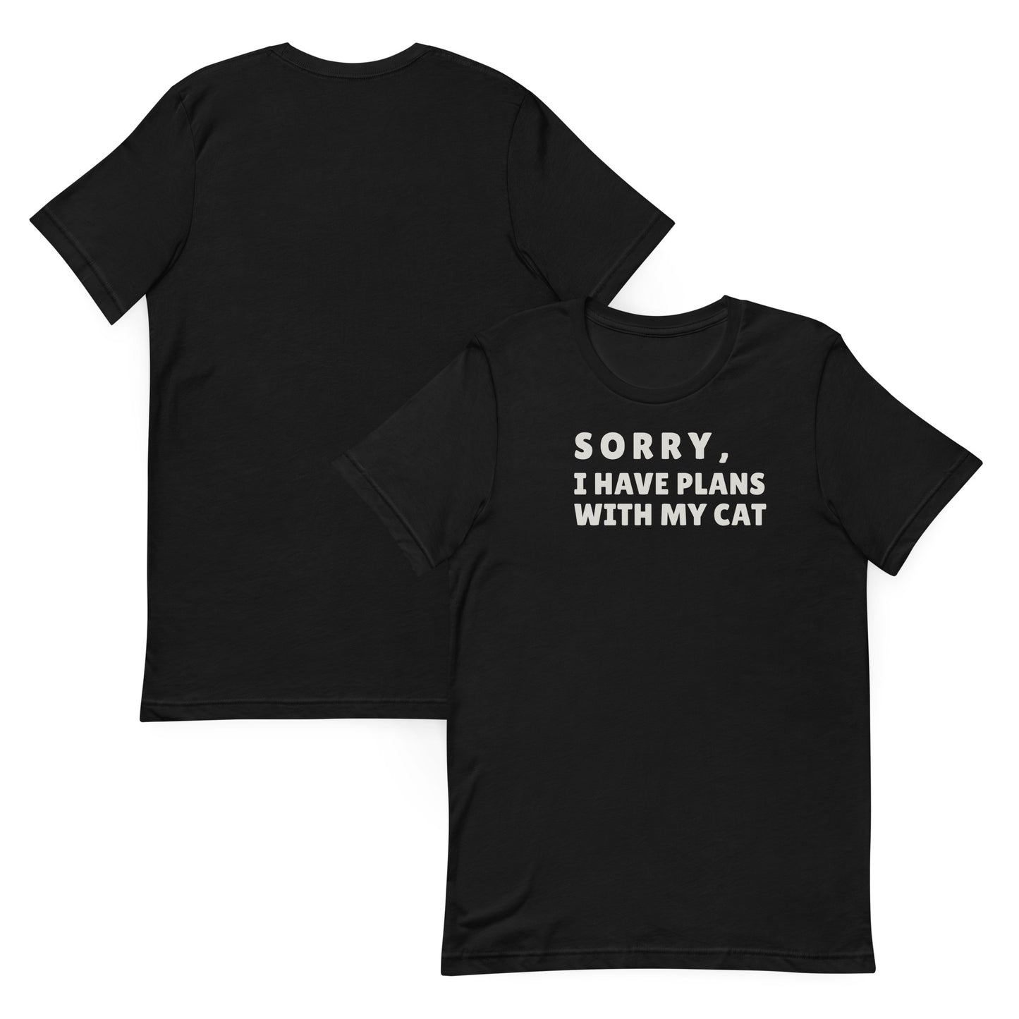 Funny Cat Lover T-Shirt -Sorry I Have Plans With My Cat Shirt | Cat Mom Shirt | Introvert Cat Lover Gift