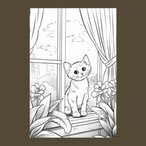 Cats in Windows with a View Coloring Book