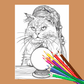 Crystal Ball Cat Coloring Book-Guiding You Through All Nine Lives