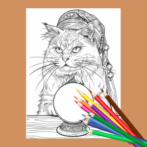 Crystal Ball Cat Coloring Book-Guiding You Through All Nine Lives
