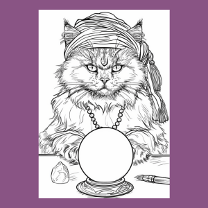 Crystal Ball Cat Coloring Book-Guiding You Through All Nine Lives