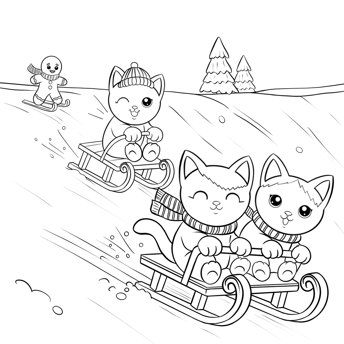 Christmas Festive Feline Fun Cat Coloring Book