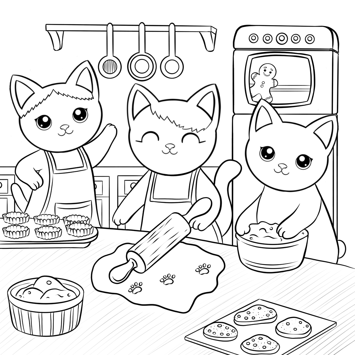 Christmas Festive Feline Fun Cat Coloring Book