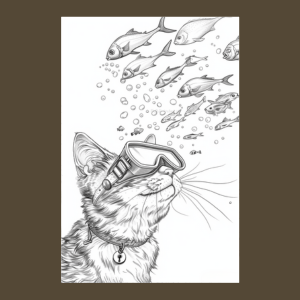 Curious Cats Under the Sea Coloring Book