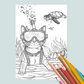 Curious Cats Under the Sea Coloring Book