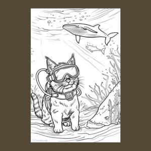 Curious Cats Under the Sea Coloring Book