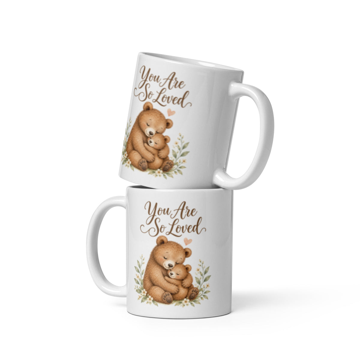 You Are So Loved Mama Bear Mug – 11 oz white mug, front view