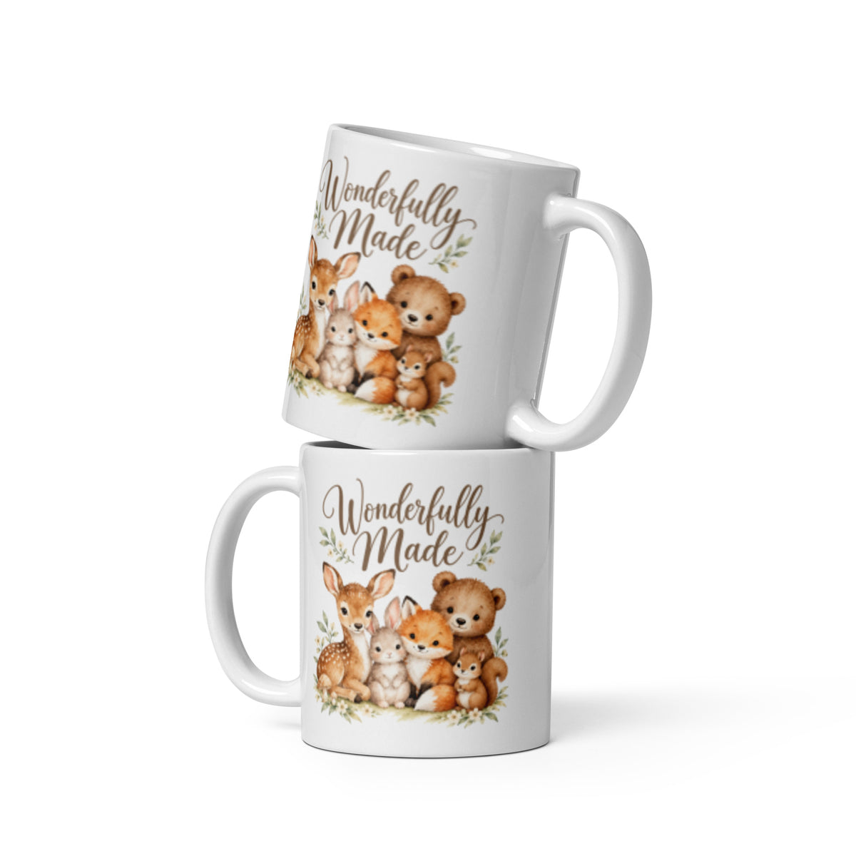 Wonderfully Made Woodland Mug – 11 oz white mug, front view