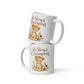 Be Strong and Courageous Lion Mug – 11 oz white mug, front view