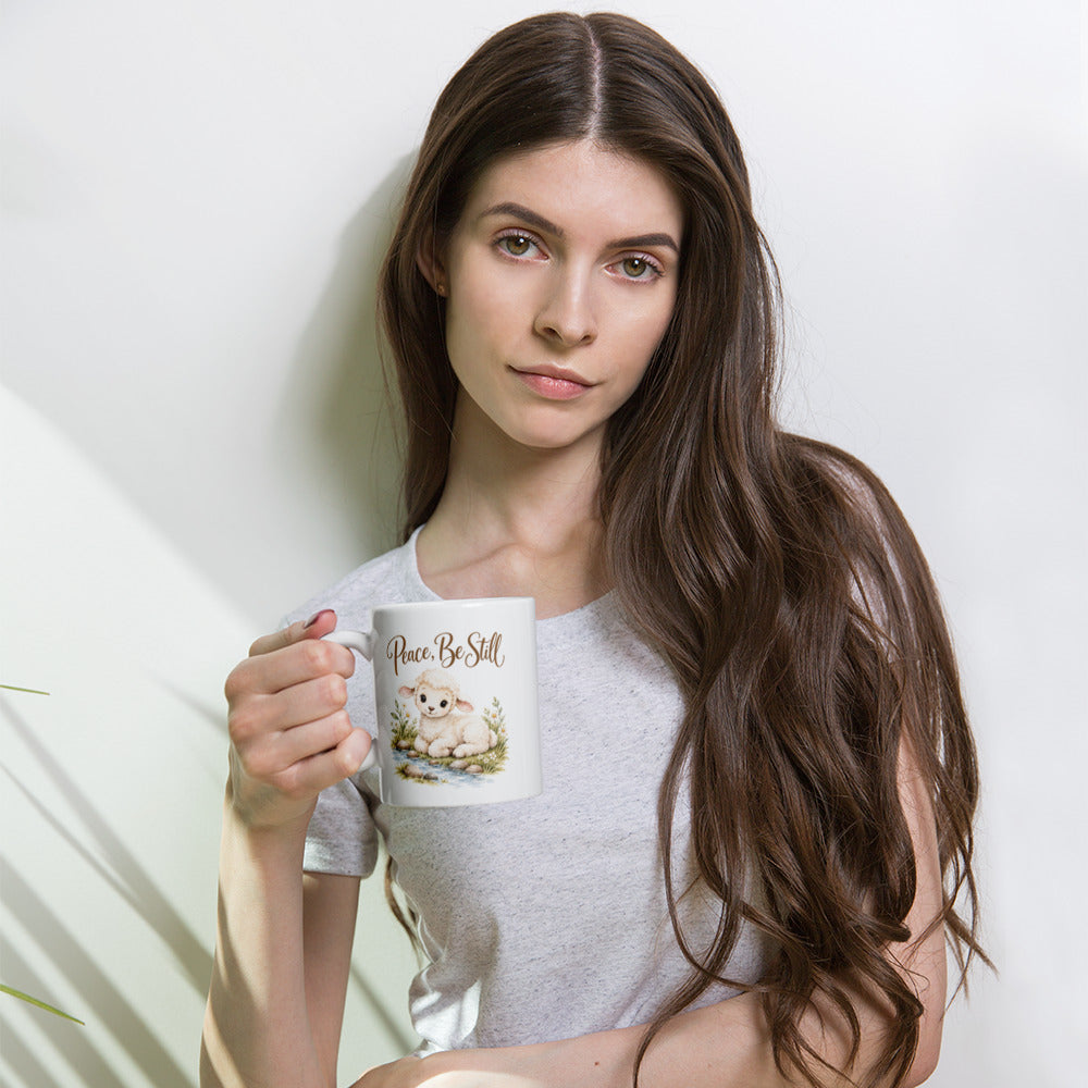 Peace Be Still Lamb Mug – 11 oz white mug