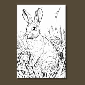 wild rabbit coloring page